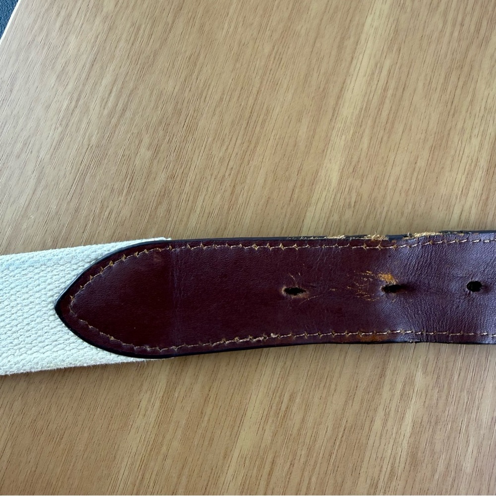 Southern Tide The Skipjack Leather Canvas Fish Logo Red Belt Men’s size 38 - Picture 13 of 15